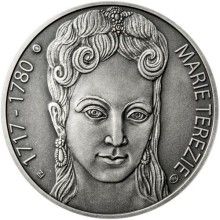 Marie Terezie - 300. výročí narození stříbro patina