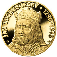 Náhled Averzní strany - Jan Lucemburský - 720. výročí narození zlato proof